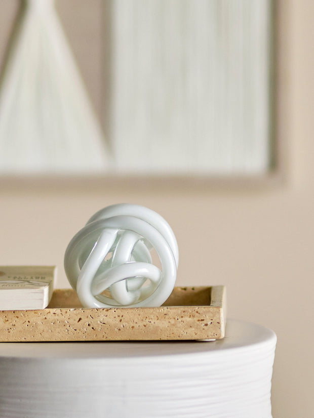 Decoratiune din sticla, Knot Alb, L10xl10xH10 cm (2)