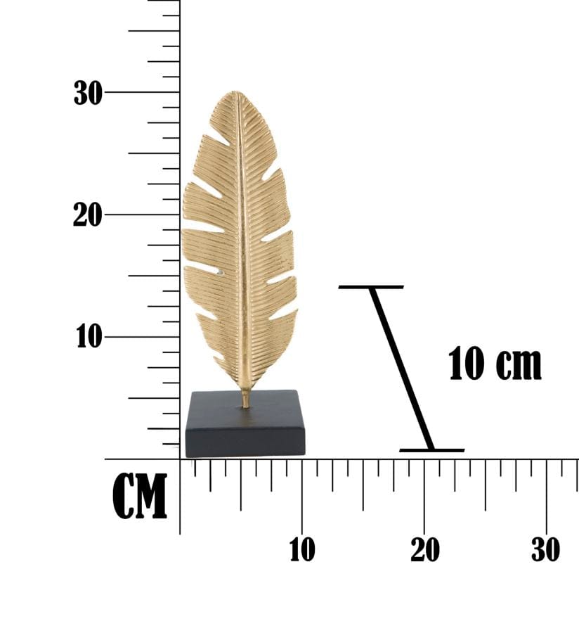 Mauro Ferretti Decoratiune metalica cu suport lumanare, Leaf Glam Auriu / Negru, L10xl10xH34 cm