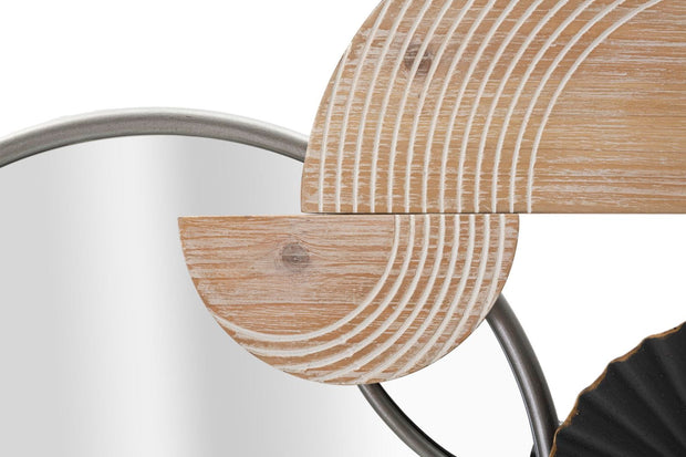 Mauro Ferretti Decoratiune metalica de perete, cu oglinda, Abstract Multicolor, l90,2xA5,1xH50,2 cm