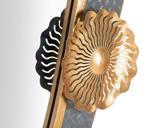 Decoratiune metalica de perete, cu oglinda, Art Multicolor, l55,9xA5,7xH90,8 cm (1)