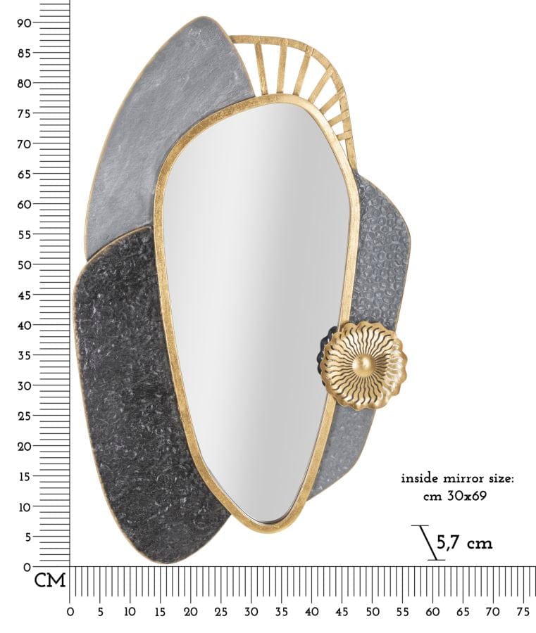 Mauro Ferretti Decoratiune metalica de perete, cu oglinda, Art Multicolor, l55,9xA5,7xH90,8 cm