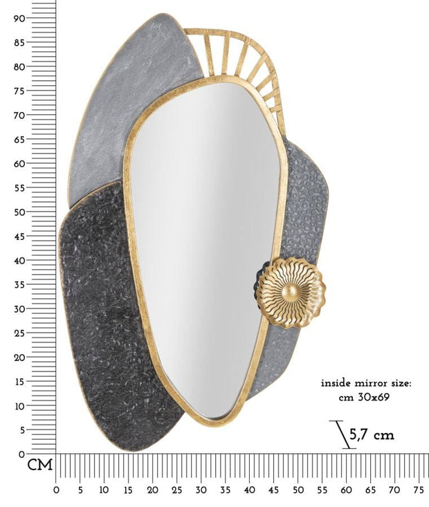 Mauro Ferretti Decoratiune metalica de perete, cu oglinda, Art Multicolor, l55,9xA5,7xH90,8 cm