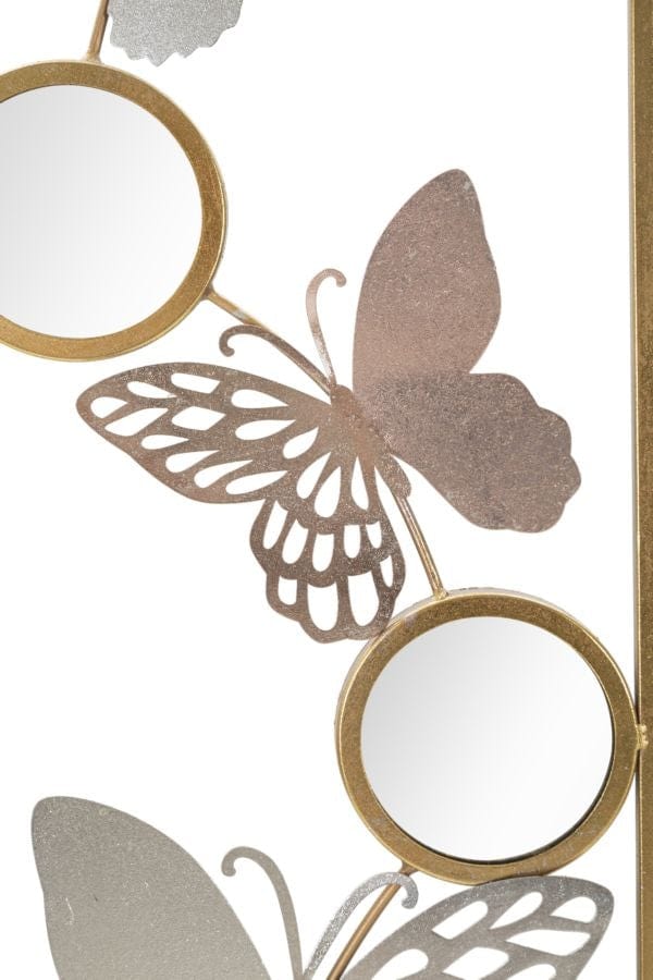 Decoratiune metalica de perete, cu oglinda, Buttry -B- Multicolor, l31xA2xH90 cm (2)