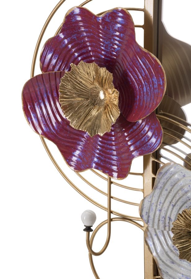 Mauro Ferretti Decoratiune metalica de perete, cu oglinda, Lovis Multicolor, l75xA9,5xH64,1 cm