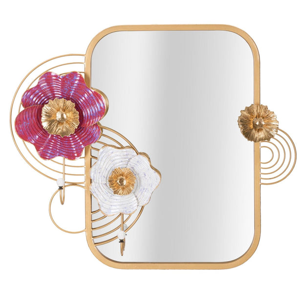 Mauro Ferretti Decoratiune metalica de perete, cu oglinda, Lovis Multicolor, l75xA9,5xH64,1 cm