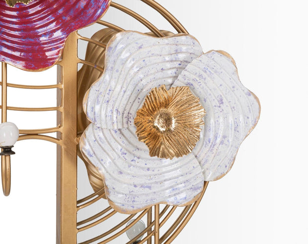 Mauro Ferretti Decoratiune metalica de perete, cu oglinda, Lovis Multicolor, l75xA9,5xH64,1 cm