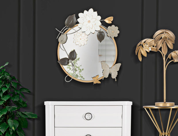 Mauro Ferretti Decoratiune metalica de perete, cu oglinda, Tonis Multicolor, l74,9xA7xH66 cm