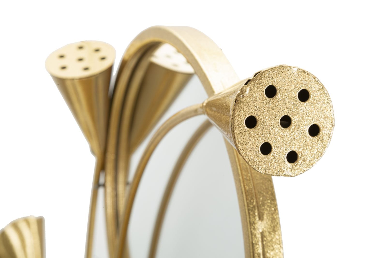 Decoratiune metalica de perete, cu oglinda, Triple Flow Auriu, l65xA8xH88 cm (1)