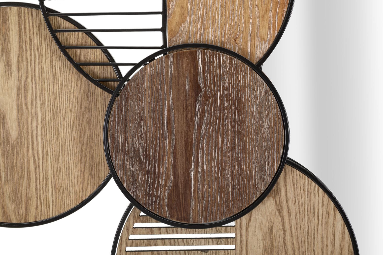 Mauro Ferretti Decoratiune metalica de perete, cu oglinda, Woody Multicolor, l123,2xA4,4xH63,5 cm