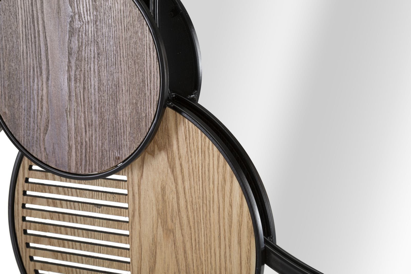 Mauro Ferretti Decoratiune metalica de perete, cu oglinda, Woody Multicolor, l123,2xA4,4xH63,5 cm