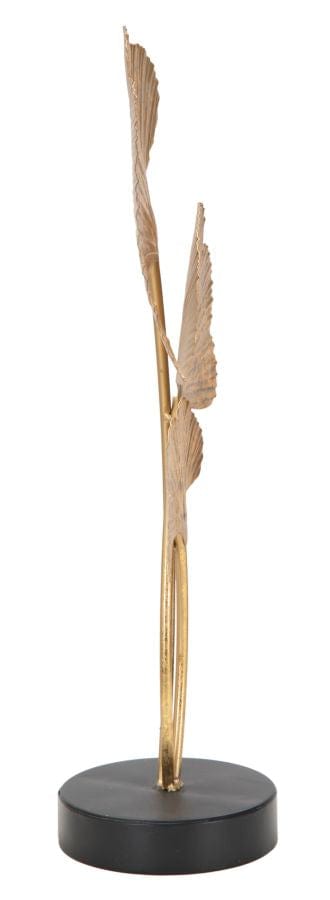 Decoratiune metalica, Foglie Auriu, L24,5xl10,5xH40,5 cm (1)