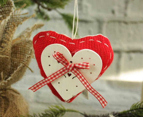 BFSummer Decoratiune suspendabila Fiona Rosu / Alb, H10 cm