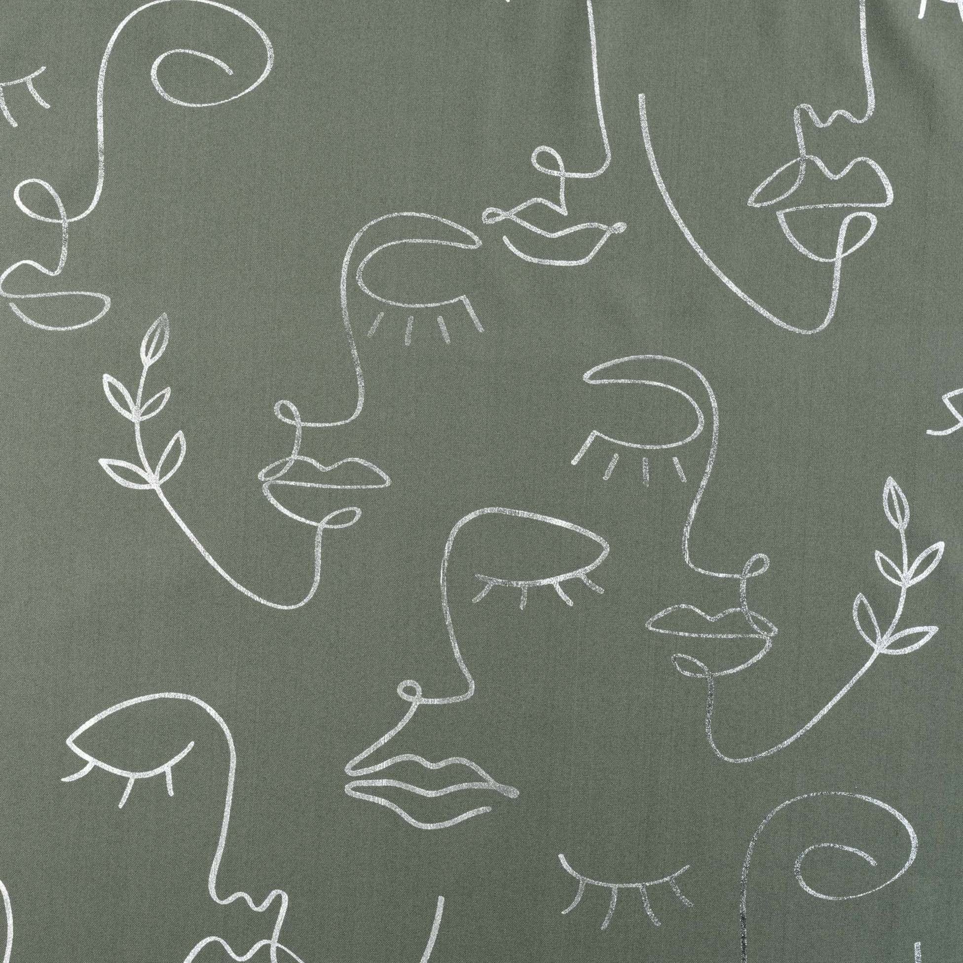 U10 Draperie Arty Line Kaki / Argintiu, 140 x 260 cm