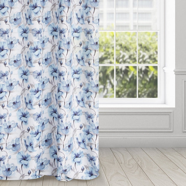 BFSummer Draperie Blackout Willow Alb / Albastru, 135 x 250 cm, 1 bucata