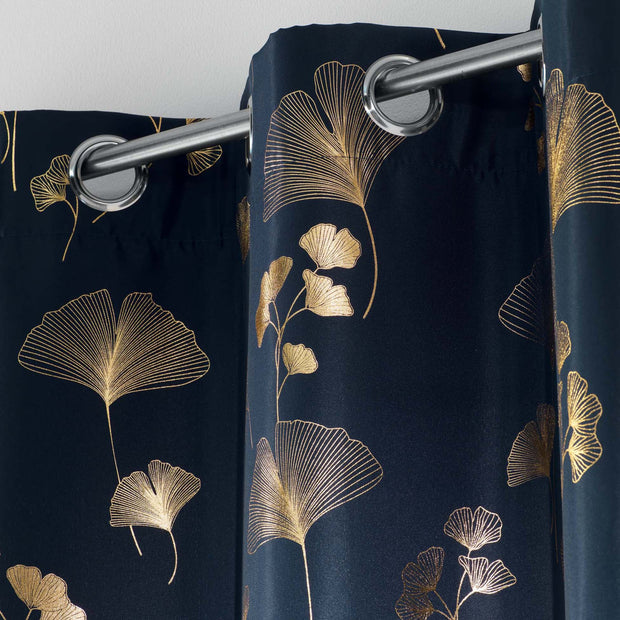 Draperie Bloomy Bleumarin / Auriu, 140 x 260 cm (3)