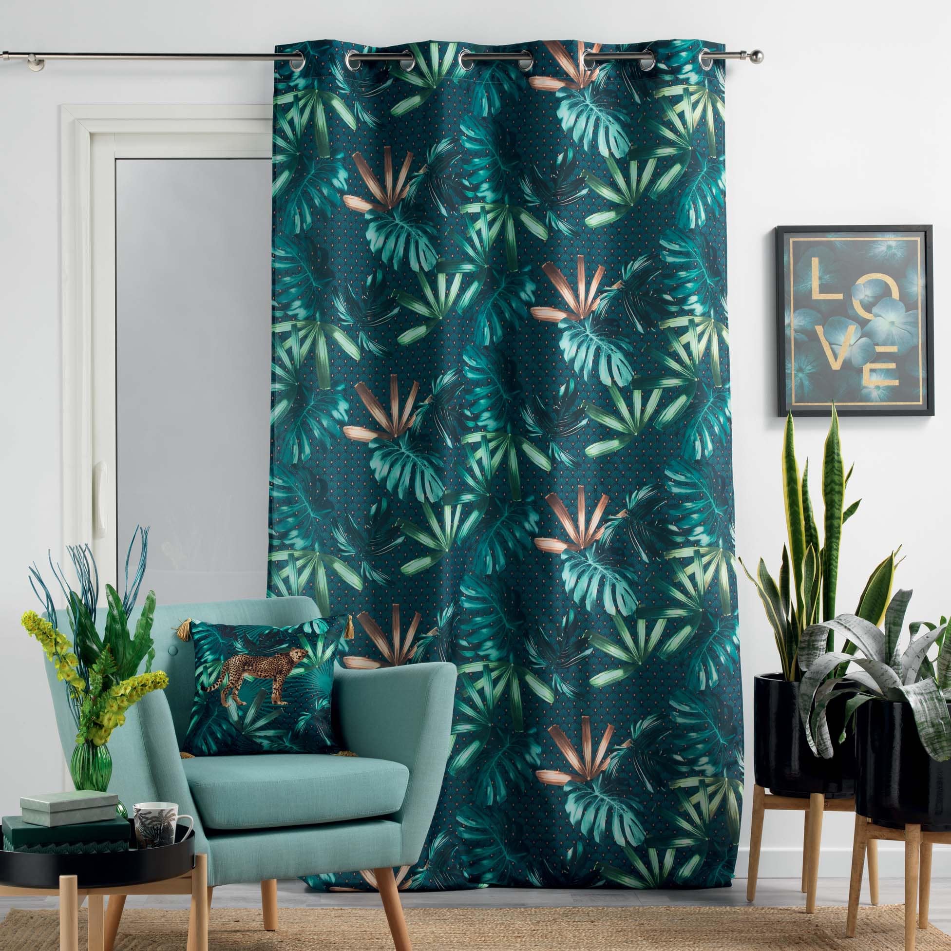 U10 Draperie Blue Garden Bej, 140 x 260 cm