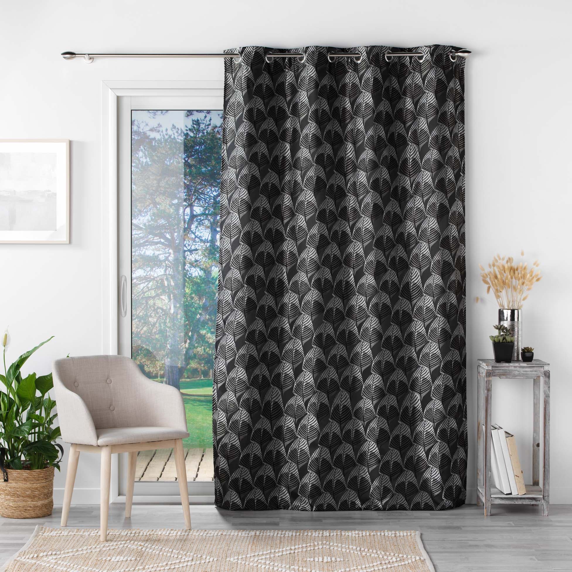 Draperie Floriani Negru, 140 x 260 cm (1)
