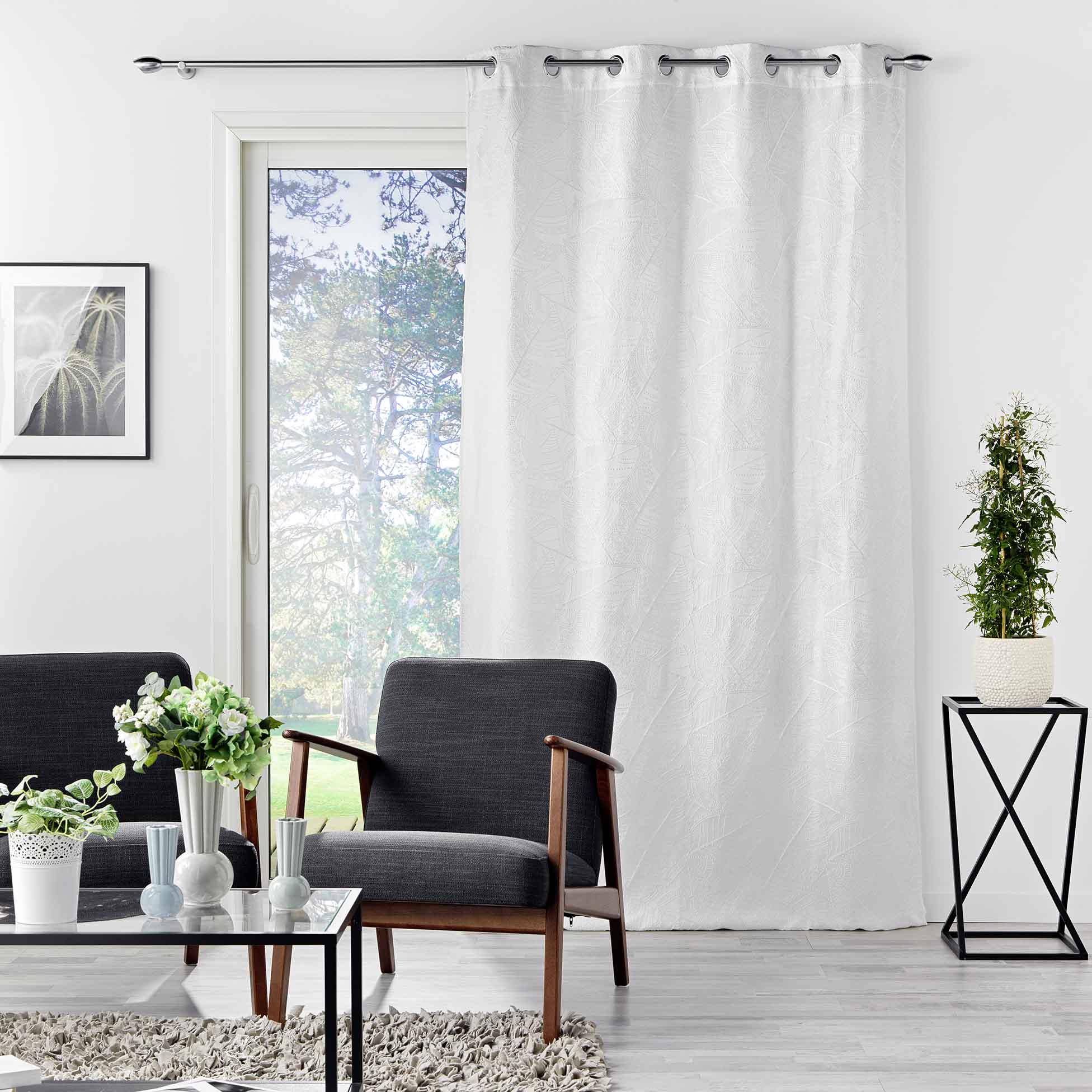 U10 Draperie Floriss Alb, 140 x 260 cm