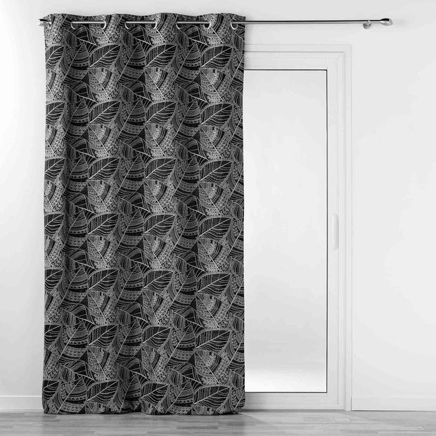 Draperie Floriss Negru, 140 x 260 cm