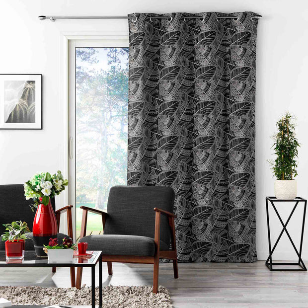 Draperie Floriss Negru, 140 x 260 cm (1)