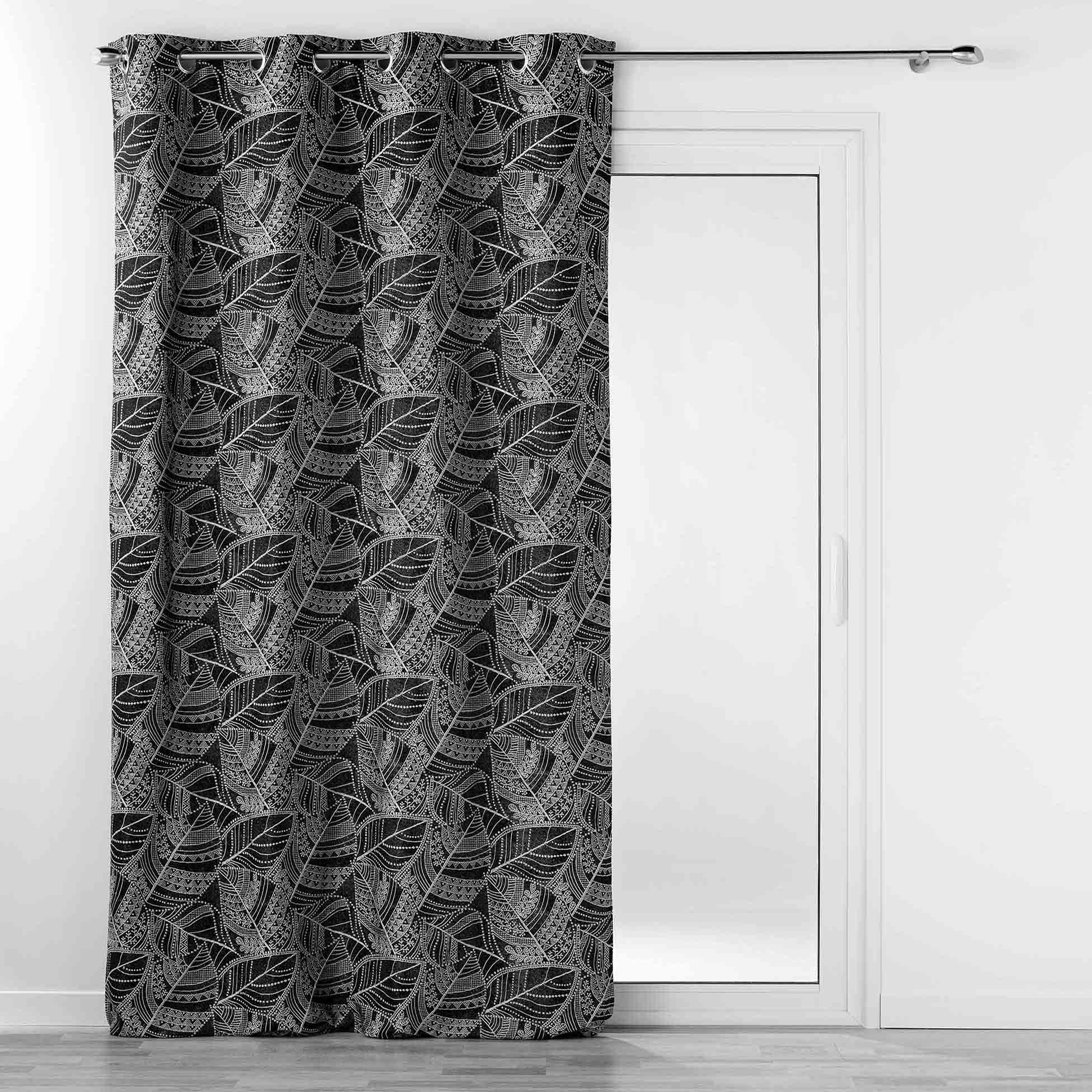 U10 Draperie Floriss Negru, 140 x 280 cm