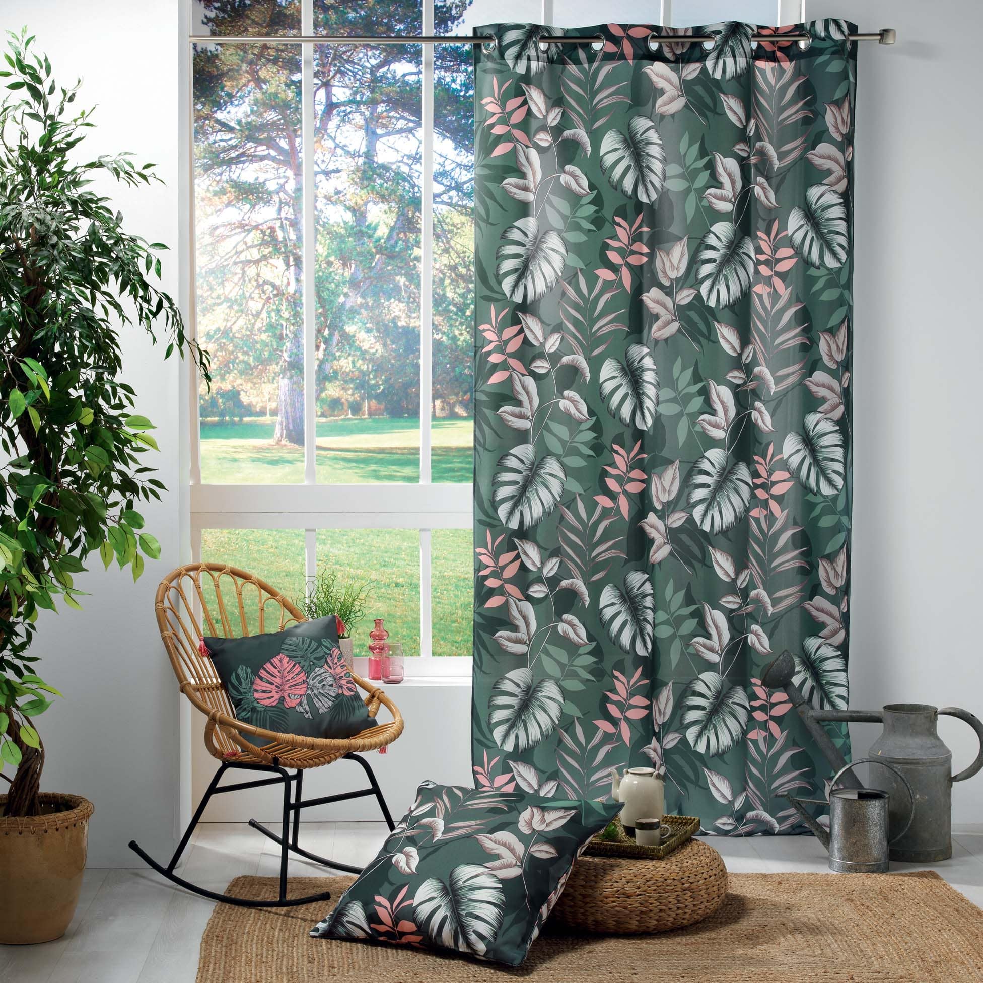 Draperie Jardin D'Interieur Kaki, 140 x 260 cm (1)