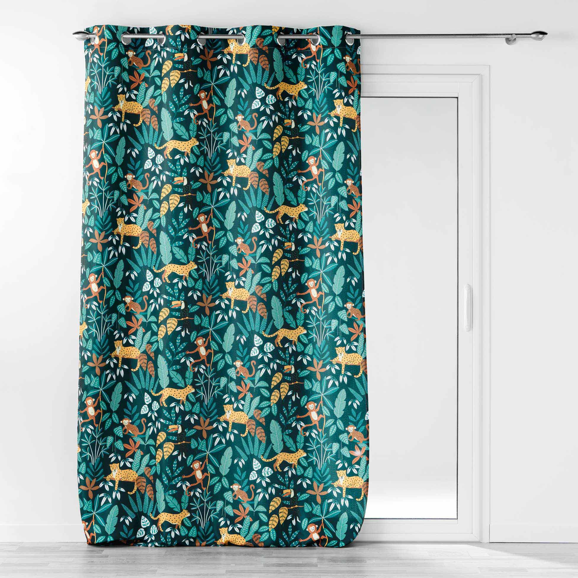 U10 Draperie Jungle Story Albastru Inchis, 140 x 260 cm