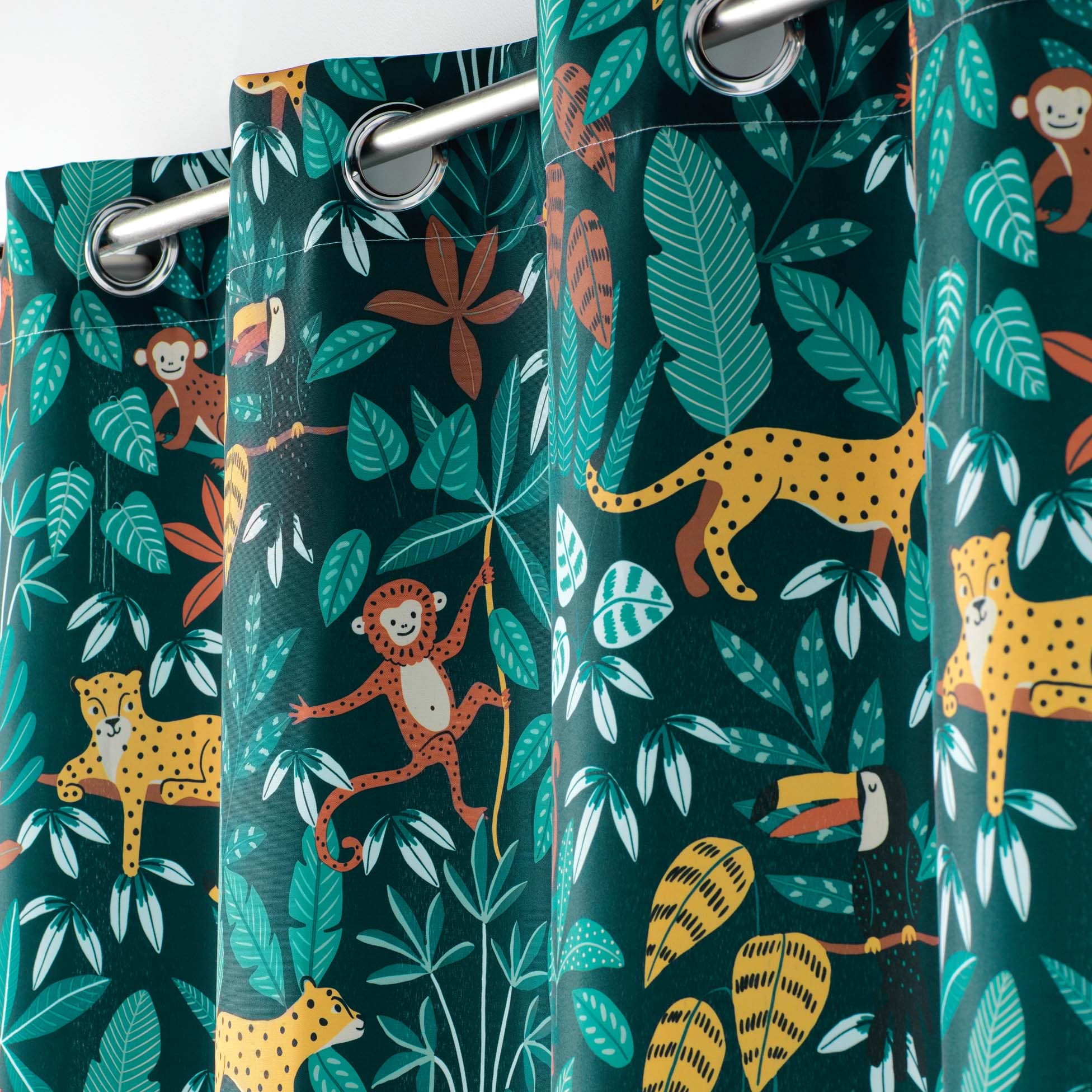 U10 Draperie Jungle Story Albastru Inchis, 140 x 260 cm