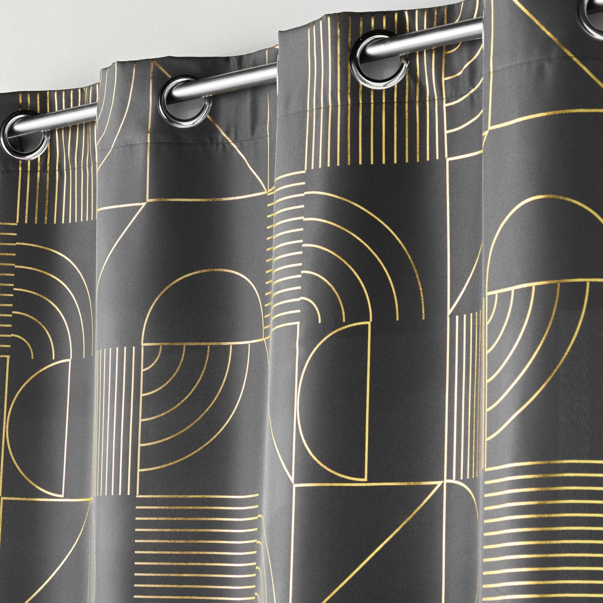 U10 Draperie Lineor Antracit / Auriu, 140 x 260 cm