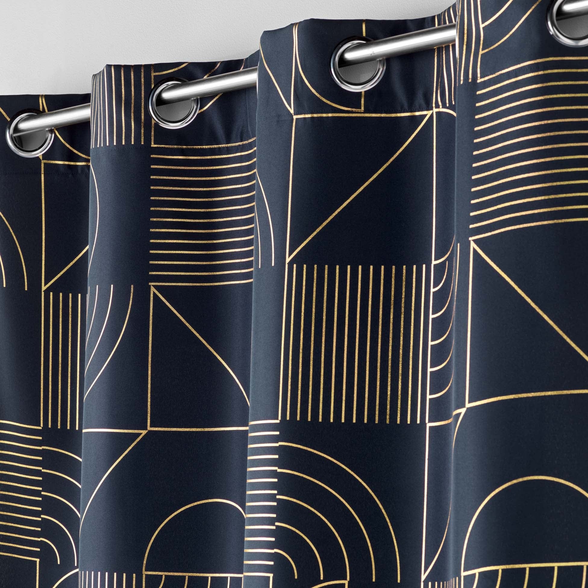 Draperie Lineor Bleumarin / Auriu, 140 x 260 cm (4)