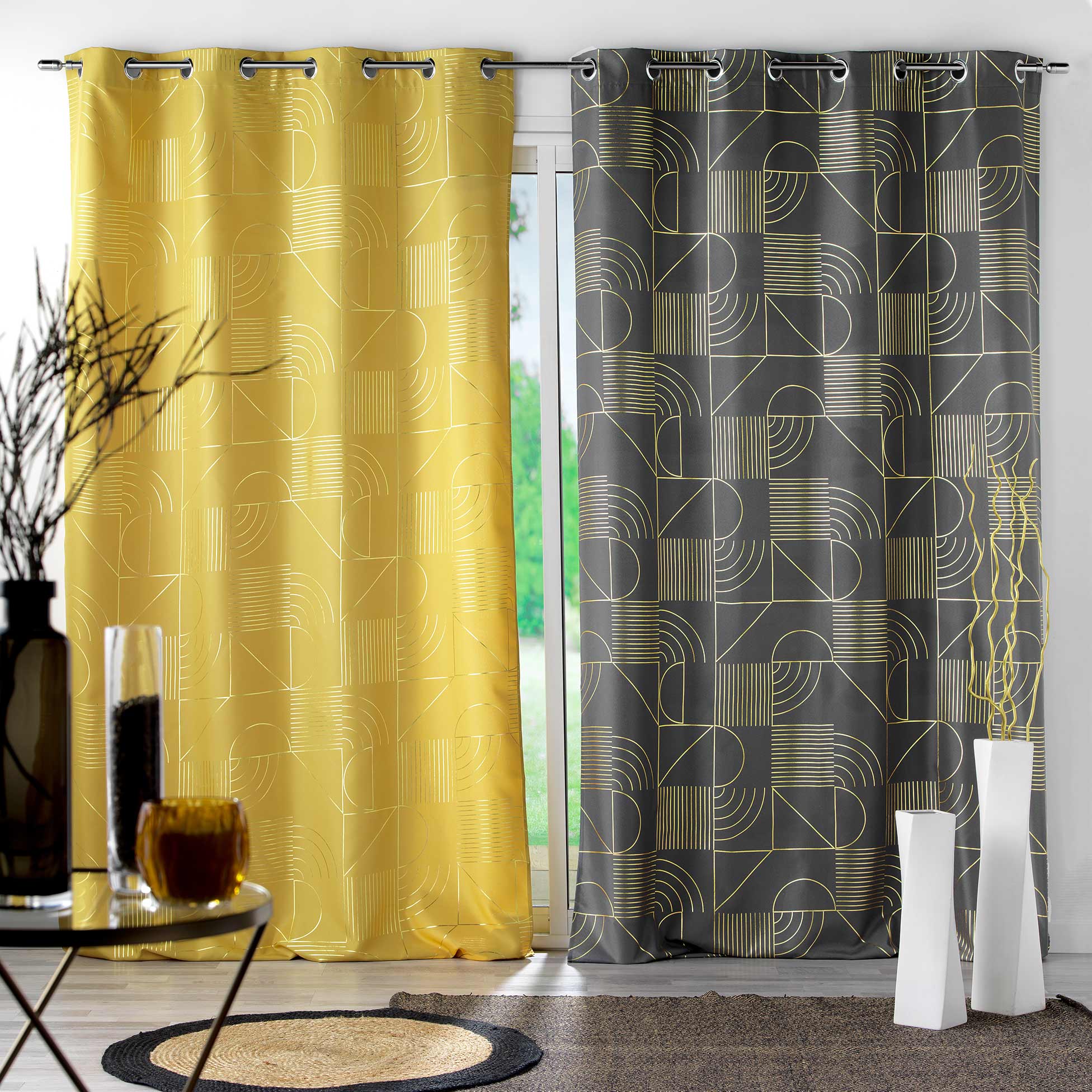 Draperie Lineor Galben / Auriu, 140 x 260 cm (1)