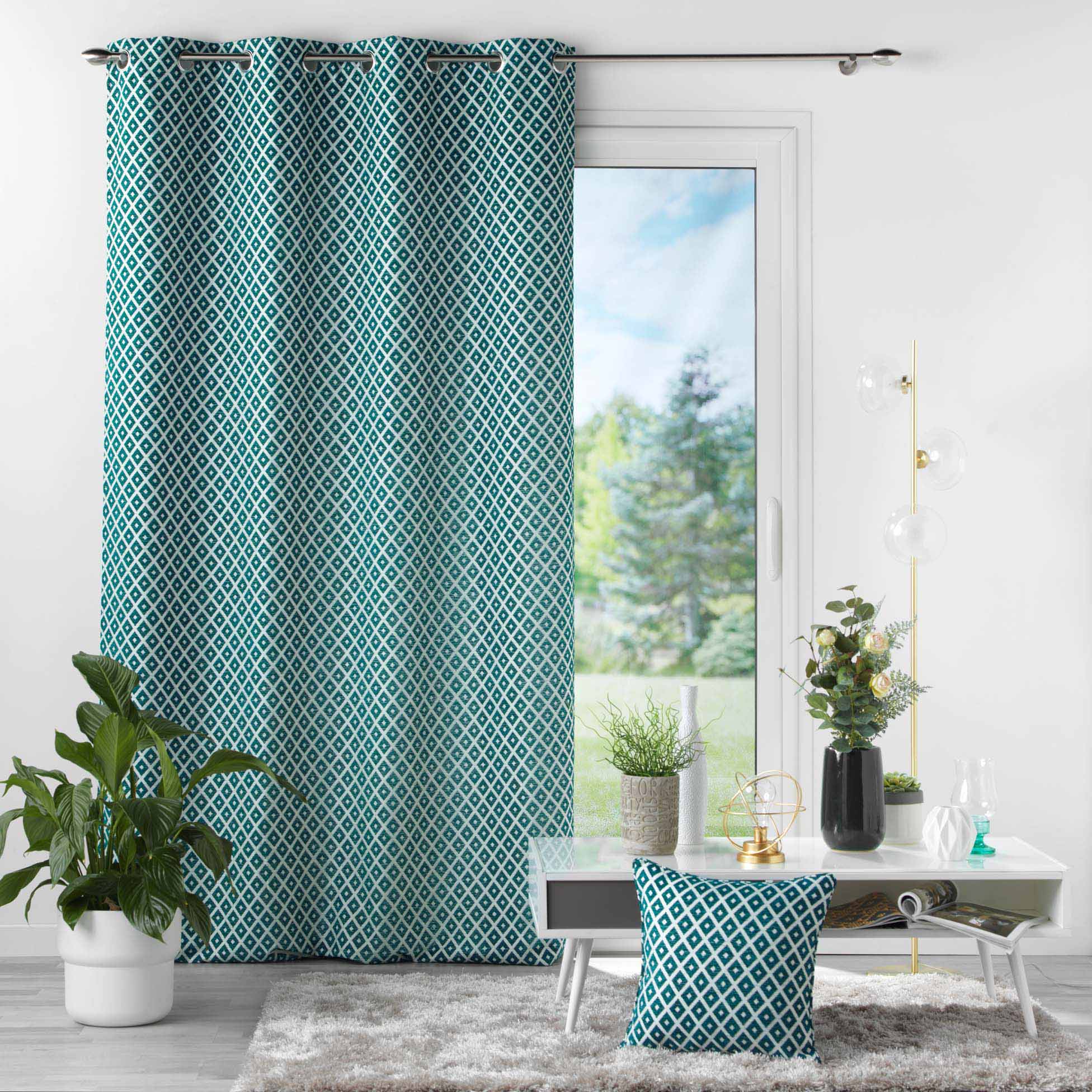 Draperie Mariella Petrol, 140 x 260 cm (1)