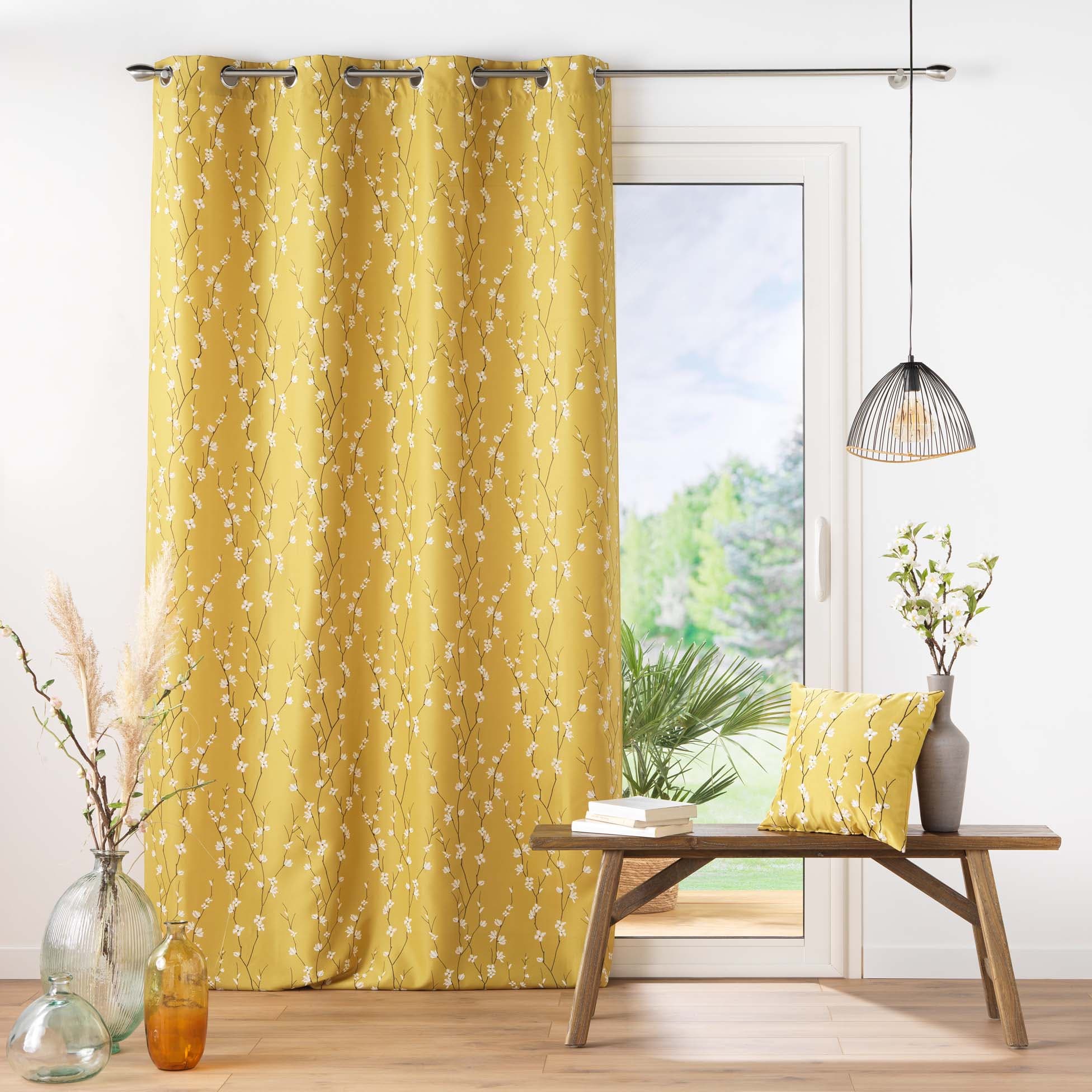 Draperie Sakura Galben, 140 x 260 cm (1)