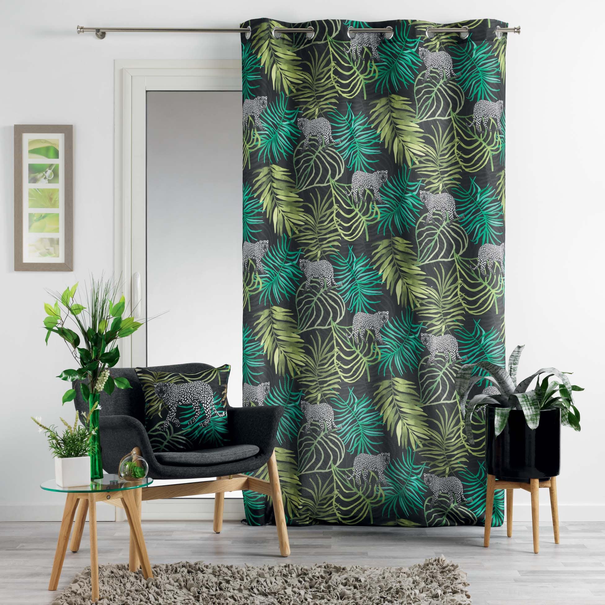 Draperie Tropical Green Bej, 140 x 260 cm (1)