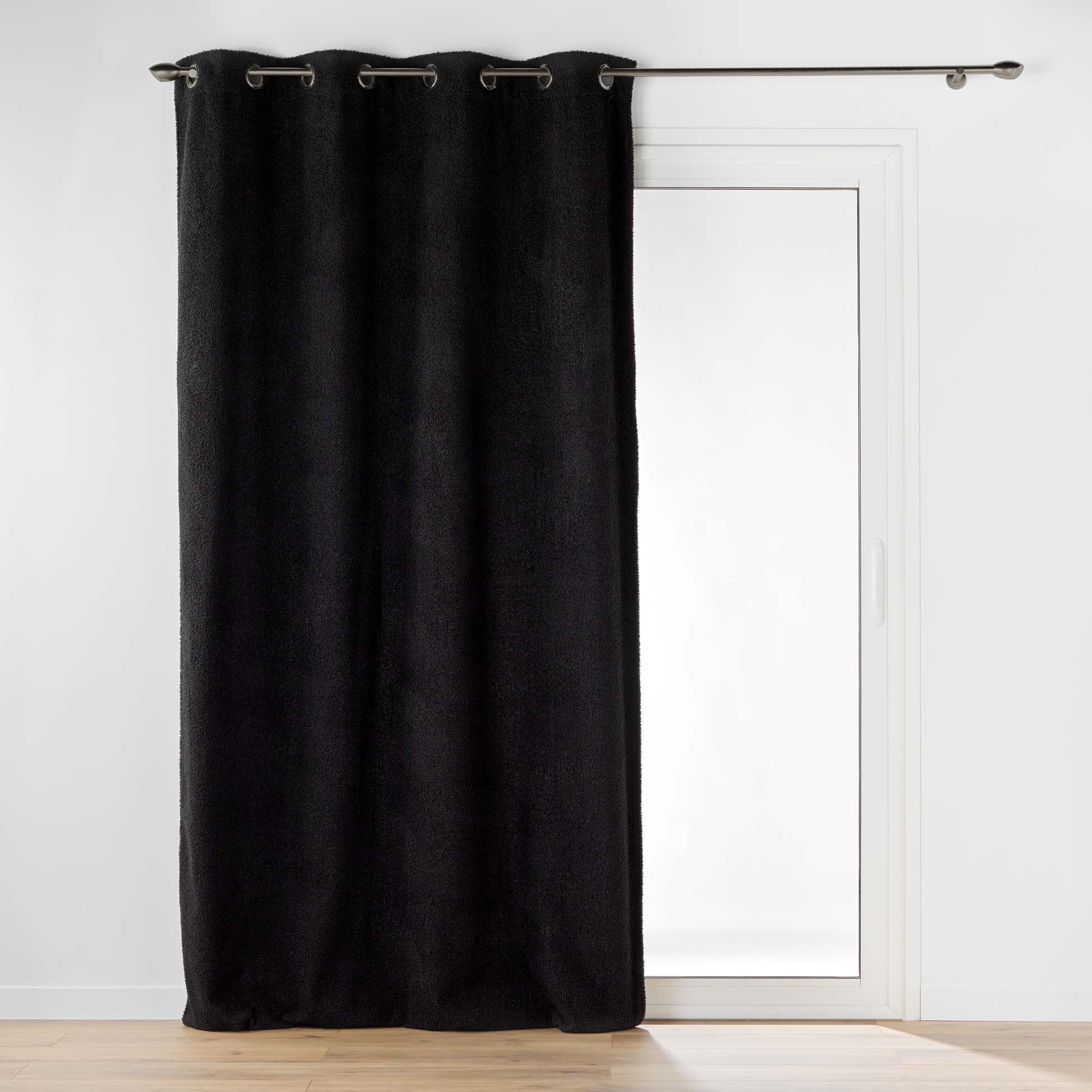 Draperie Wooly Negru, 140 x 240 cm