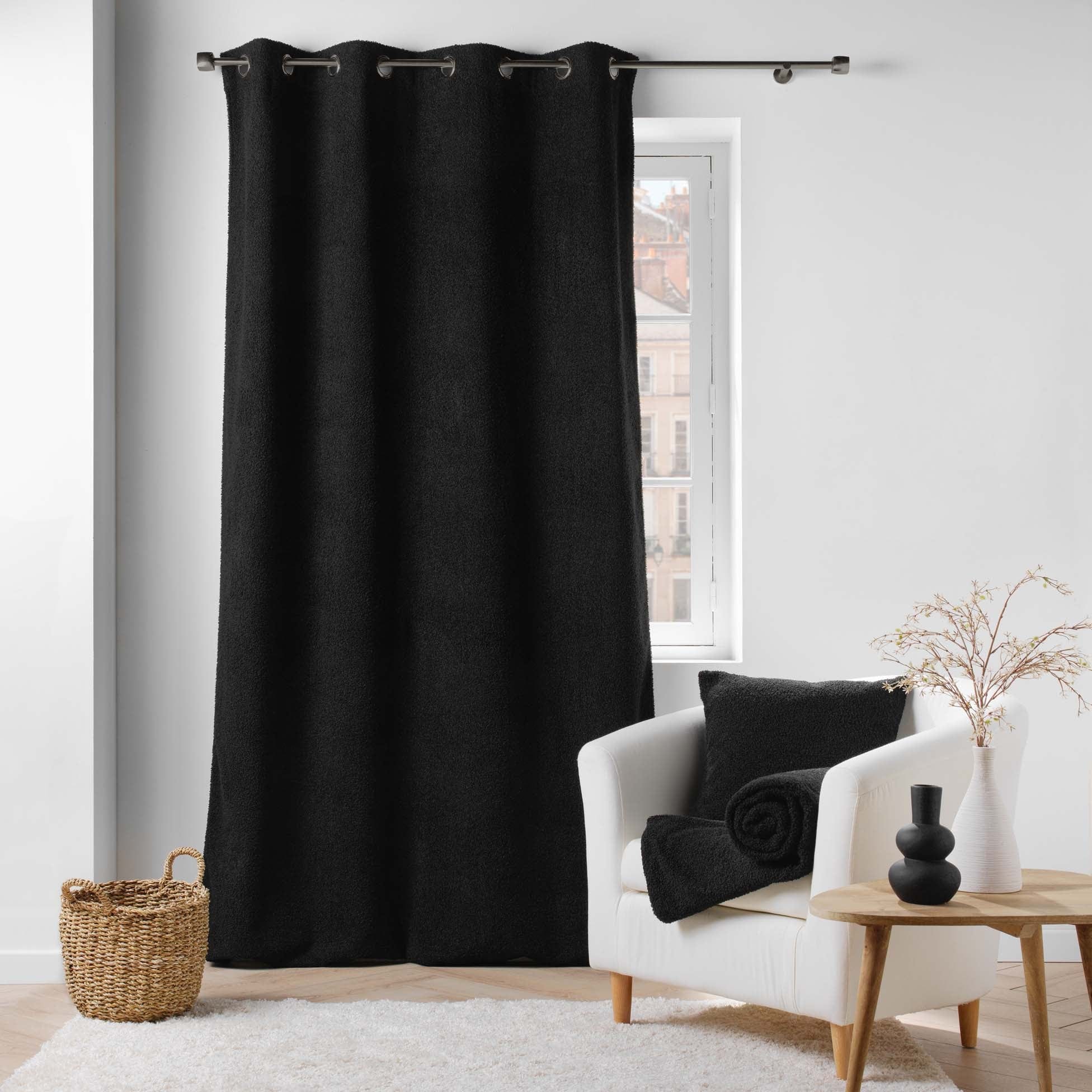 U10 Draperie Wooly Negru, 140 x 240 cm