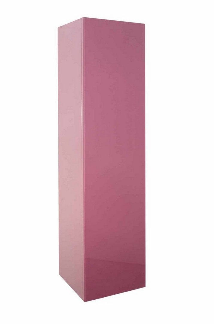 Dulap baie inalt suspendat din MDF si sticla cu 1 usa, Camelia Roz, l38xA36xH155 cm