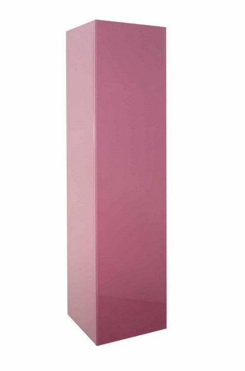 Dulap baie inalt suspendat din MDF si sticla cu 1 usa, Camelia Roz, l38xA36xH155 cm