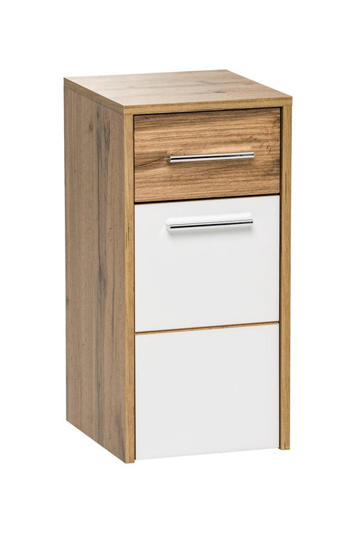 BFSummer Dulap baie suspendat cu 1 usa si 1 sertar, Ibiza White, l30xA33xH63 cm