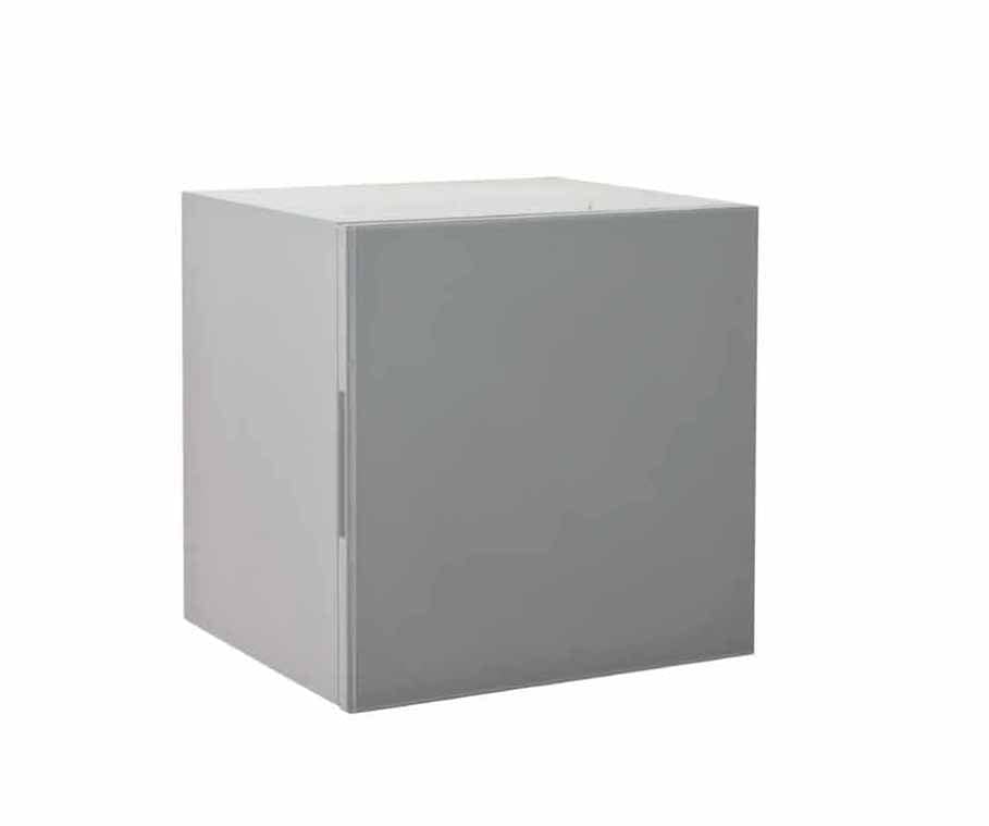 Dulap baie suspendat din MDF si sticla cu 1 usa, Orchidea Gri, l42xA35xH42 cm