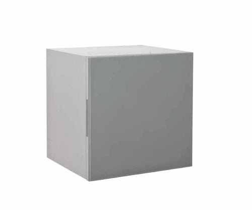 Dulap baie suspendat din MDF si sticla cu 1 usa, Orchidea Gri, l42xA35xH42 cm