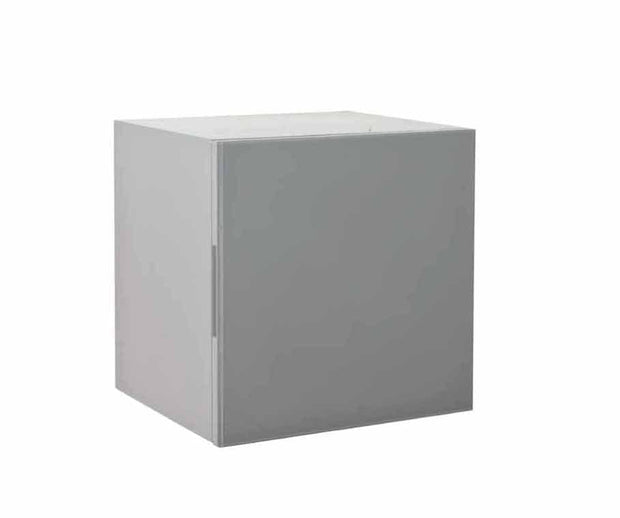 Dulap baie suspendat din MDF si sticla cu 1 usa, Orchidea Gri, l42xA35xH42 cm