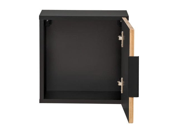 Comad Dulap baie suspendat, din pal si MDF, cu 1 usa, Xilo Stejar Wotan / Negru, l35xA22xH35 cm