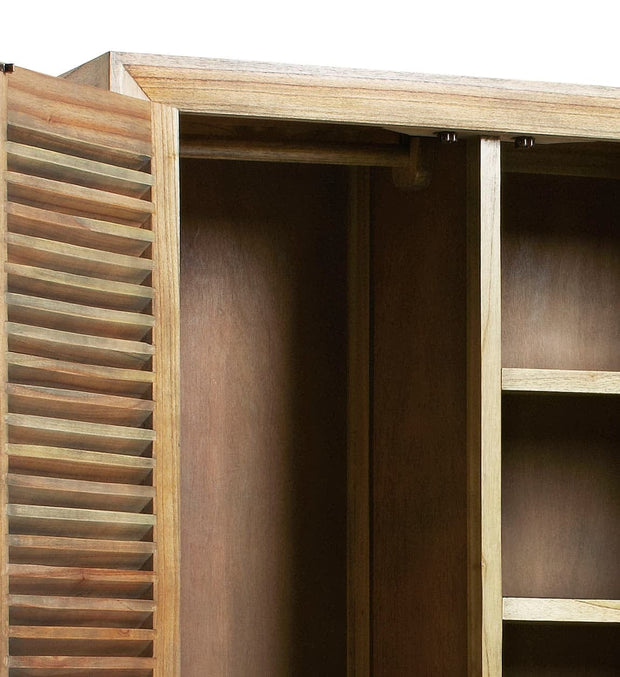 Moycor Dulap din lemn si furnir, cu 2 usi si 1 sertar, Merapi Natural, l108xA50xH200 cm