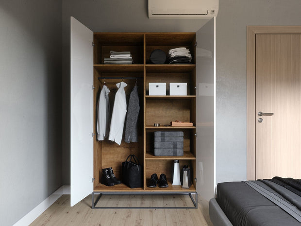 Eltap Dulap din MDF, cu 2 usi, Avorio Alb / Stejar, l120xA60xH200 cm