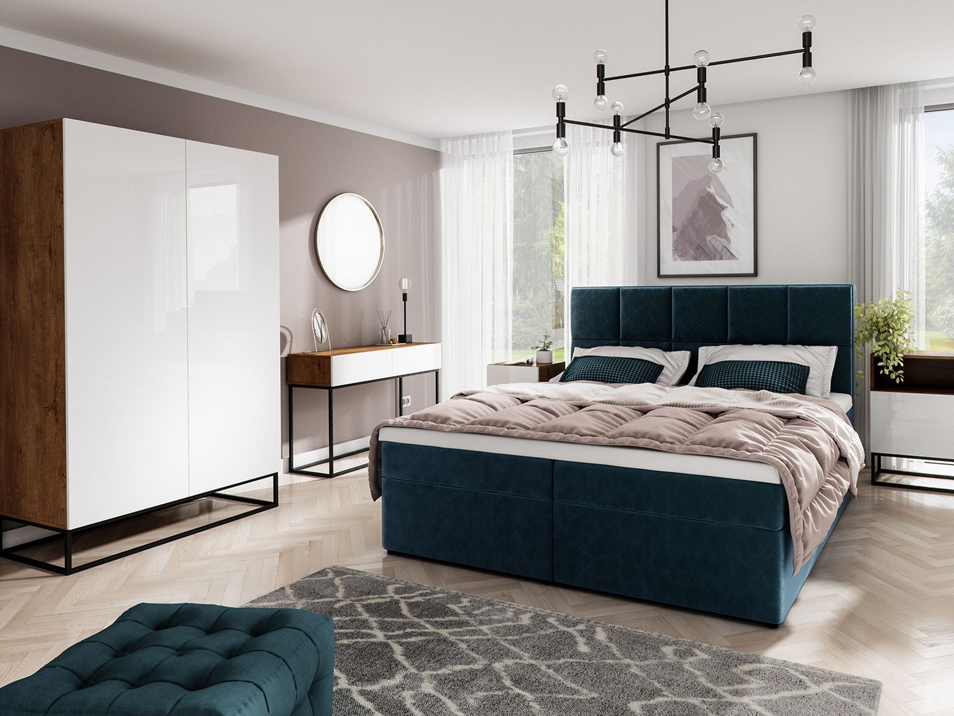 Eltap Dulap din MDF, cu 2 usi, Avorio Alb / Stejar, l120xA60xH200 cm