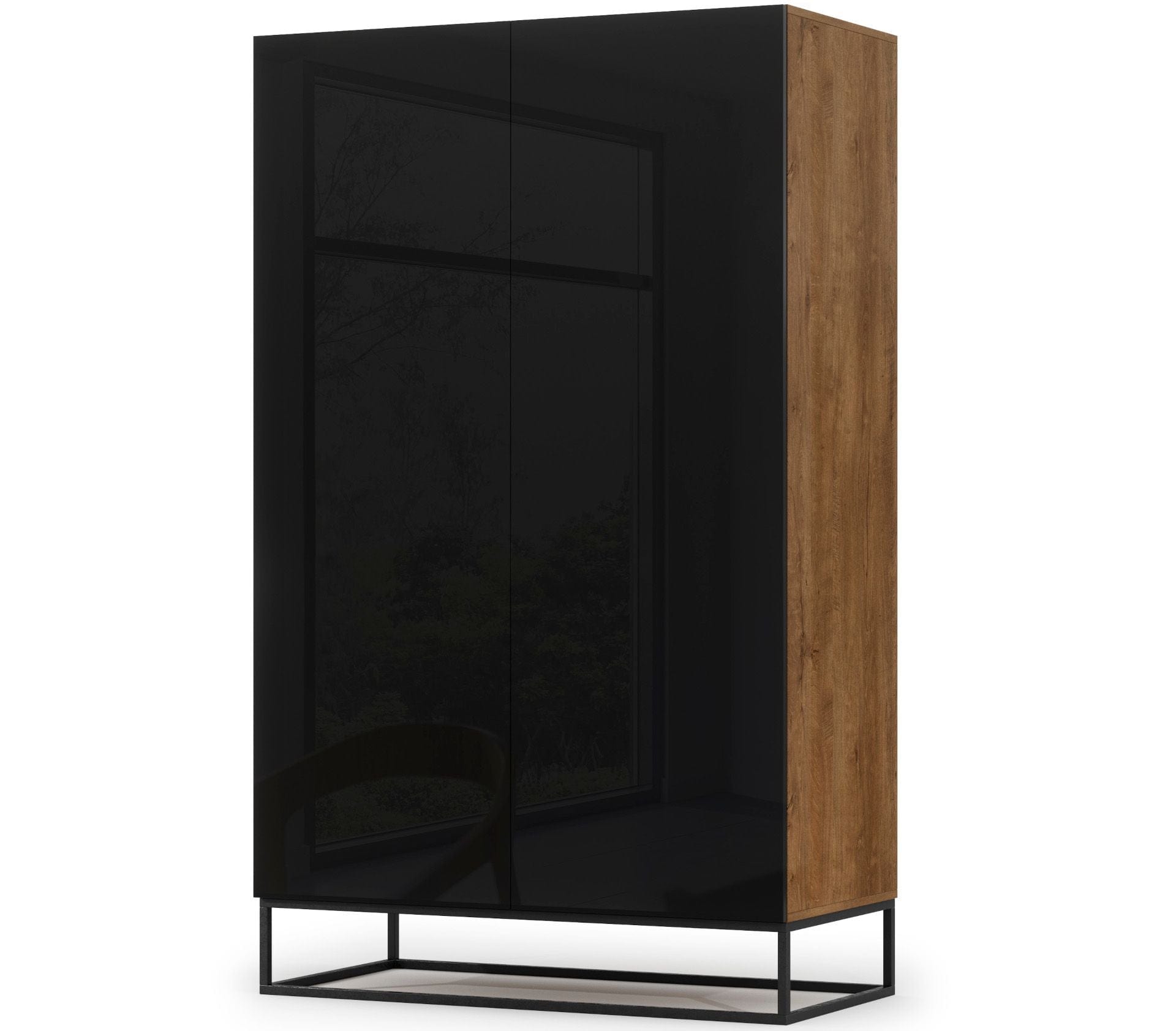 Eltap Dulap din MDF, cu 2 usi, Avorio Negru / Stejar, l120xA60xH200 cm