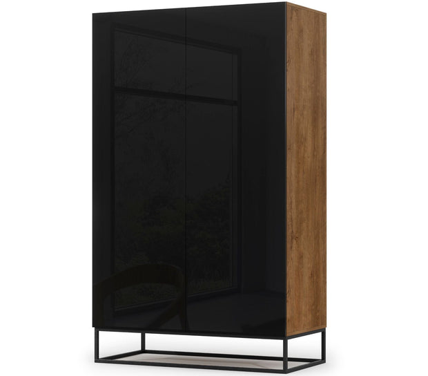 Eltap Dulap din MDF, cu 2 usi, Avorio Negru / Stejar, l120xA60xH200 cm