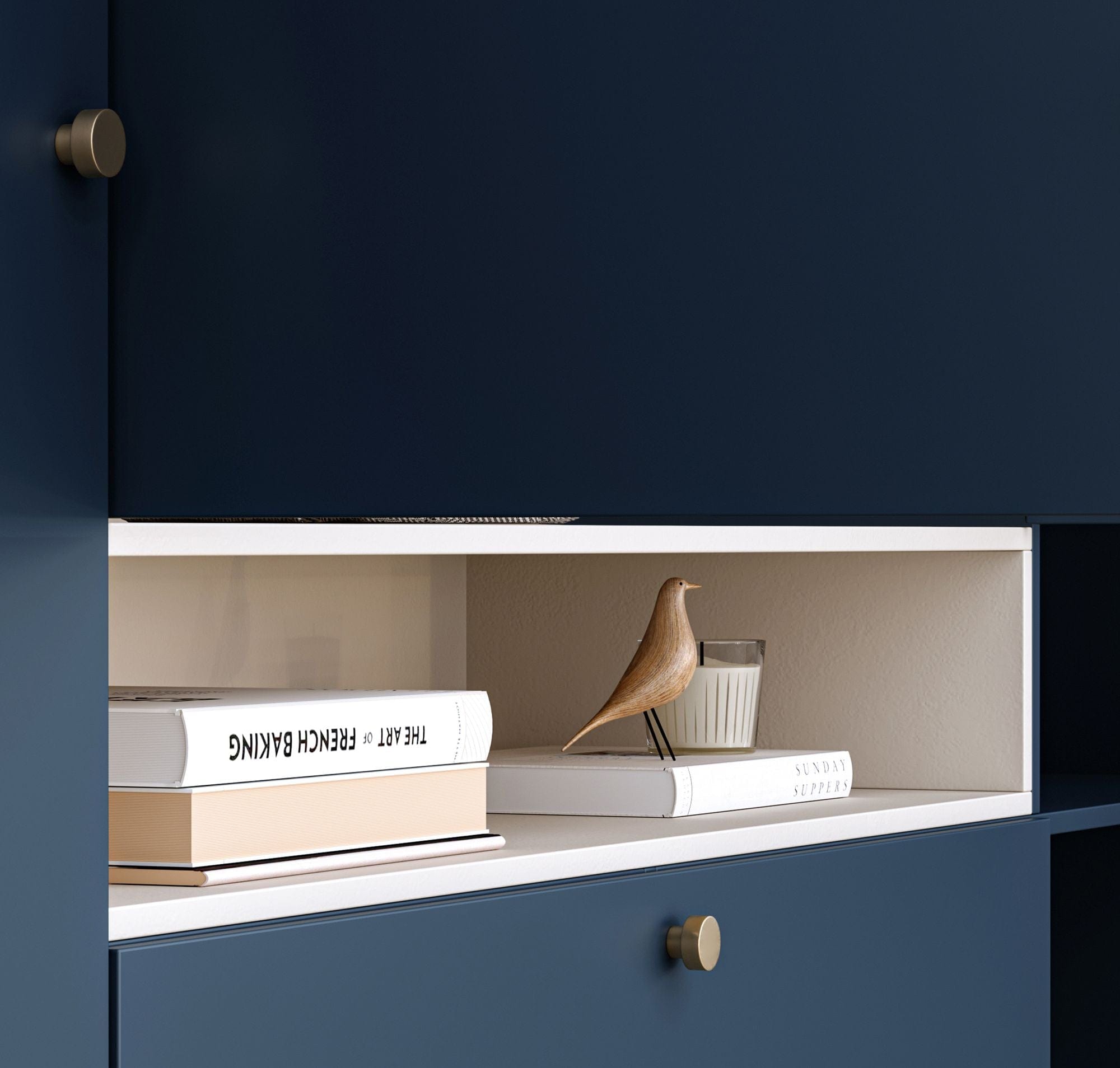 Dulap din MDF, cu 4 usi si 1 sertar, Includo Albastru, l240xA60xH205 cm (2)