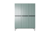 Bogart Dulap din MDF si metal, cu 3 usi si 2 sertare, Nicole 150-3D2SZ Verde Mint / Negru, l150xA62xH220 cm